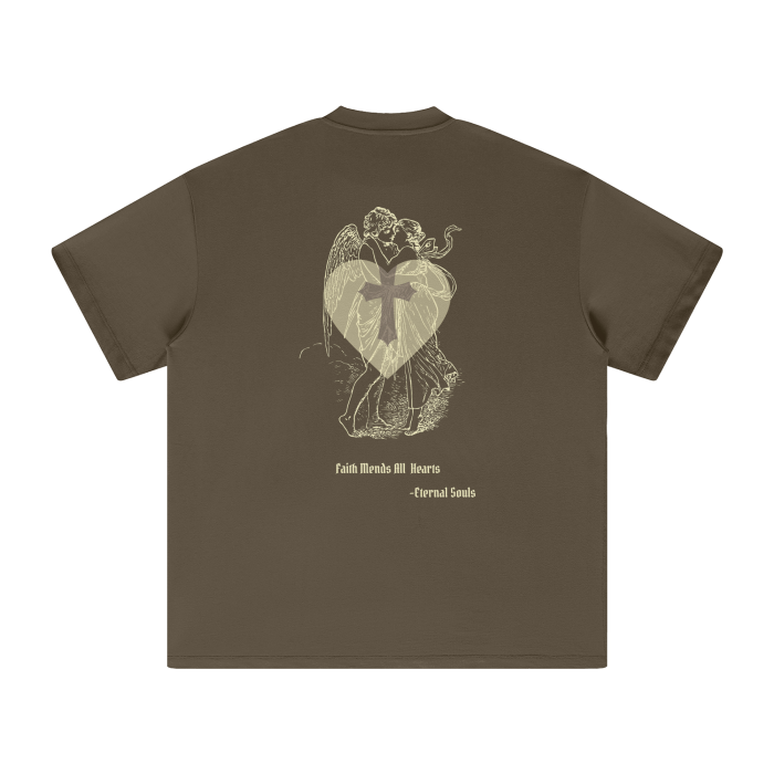 Streetwear Unisex Heavyweight Earth Tone Loose Fit FOG T-Shirt